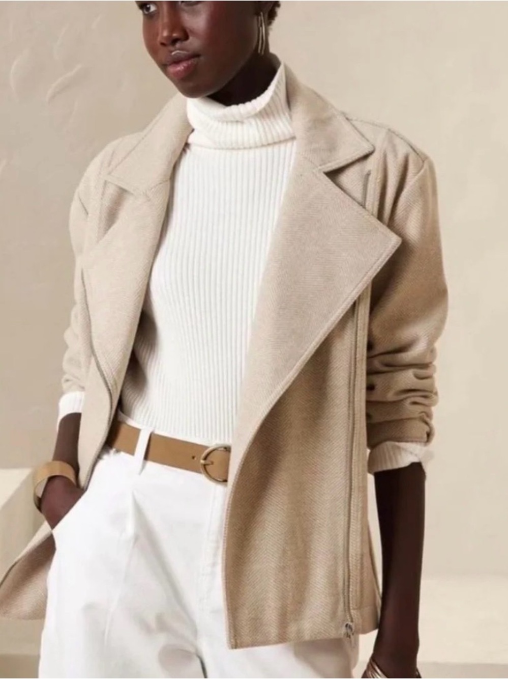 NWT Banana Republic Factory Herringbone Moto Jacket Size:XS